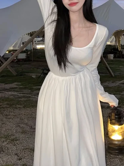 Vintage-style Elegant Casual Long Dress - Image 2