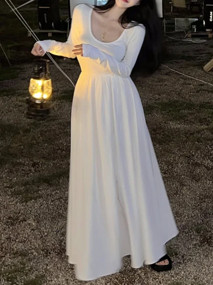 Vintage-style Elegant Casual Long Dress - Image 3