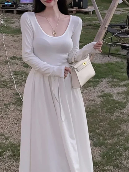 Vintage-style Elegant Casual Long Dress