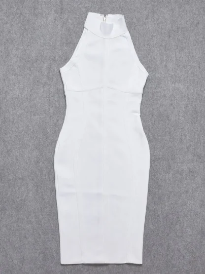 Sleeveless Turtleneck Bandage Dress - Image 4