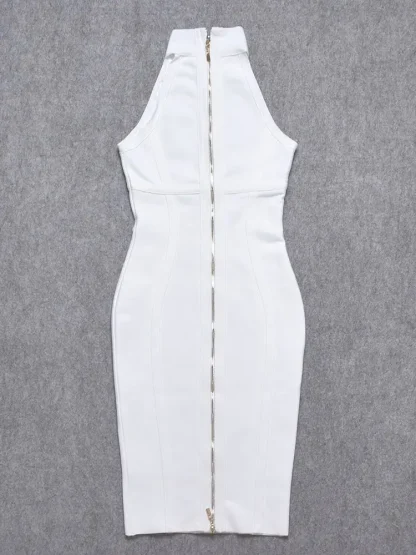 Sleeveless Turtleneck Bandage Dress - Image 5