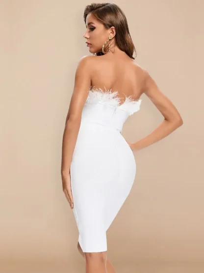 Luxury White Cocktail Dress - Image 2