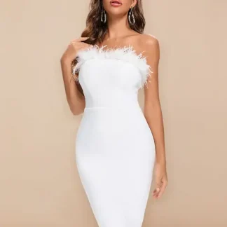 White Elegant Cocktail Dress