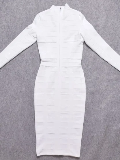 White Long Sleeve Cocktail Dress - Image 5