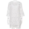 Hollow Lace Flare Sleeve Dress - Image 5
