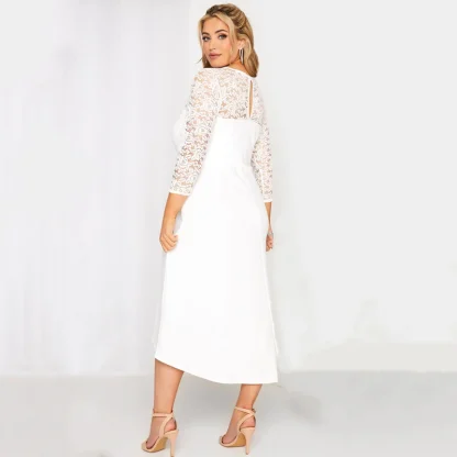 Plus Size 3/4 Lace Wedding Dress - Image 2