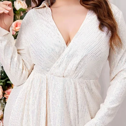 White Irregular Waist Shirt Dress - Image 3