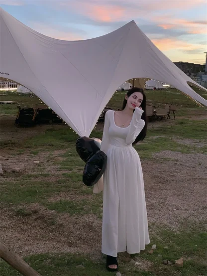 Vintage-style Elegant Casual Long Dress - Image 6