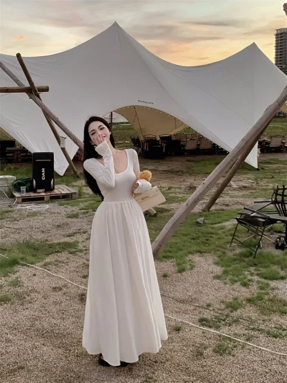 Vintage-style Elegant Casual Long Dress - Image 5
