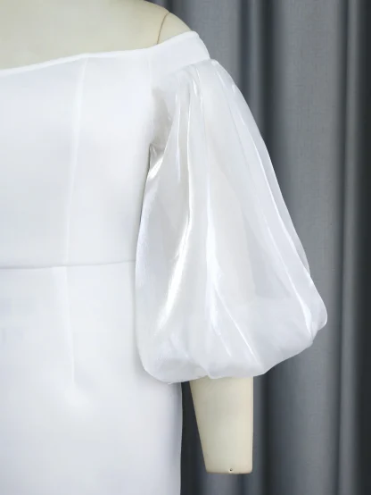 Off Shoulder Lantern Sleeve Dress - Image 5
