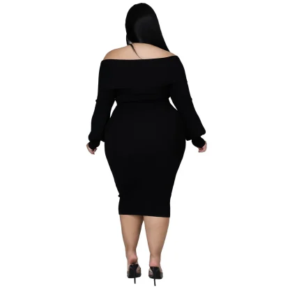 Plus Size V-neck Midi Dress - Image 6