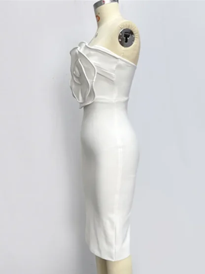 Elegant Big Flower Strapless Dress - Image 5