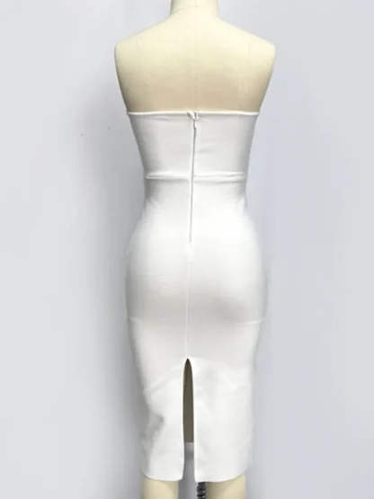 Elegant Big Flower Strapless Dress - Image 6