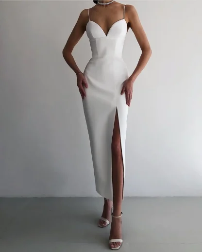 V-neck High Thigh Slit Maxi Dresses