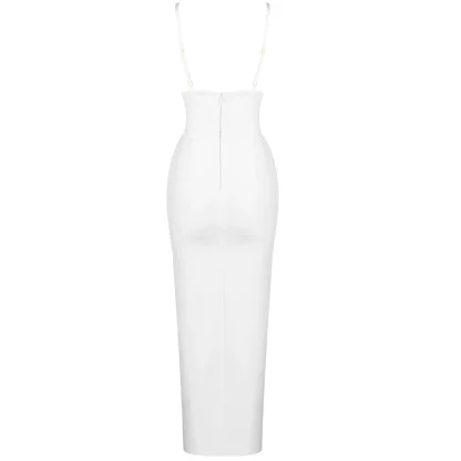V-neck High Thigh Slit Maxi Dresses - Image 6