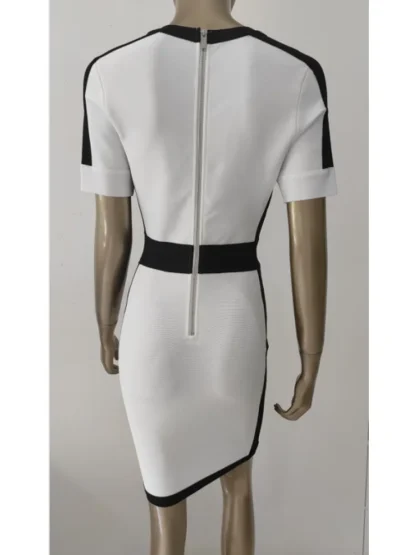 V-neck Bandage Color Block Dress - Image 5