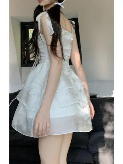 Tiered Ruffle White Dress - Image 6