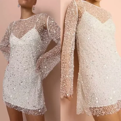 See-through Sequins Party Dress - Image 3