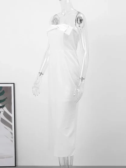 Sexy Bow Strapless White Dress - Image 6