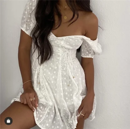Sexy Lace-up Mini Dress - Image 2