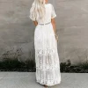 V-neck Lace White Maxi Dress - Image 2
