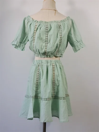 Off Shoulder White Dress Set - Image 7