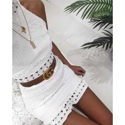 Hollow Out Sexy White Dress - Image 4