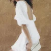 Backless Bohemian White Dress - Image 4