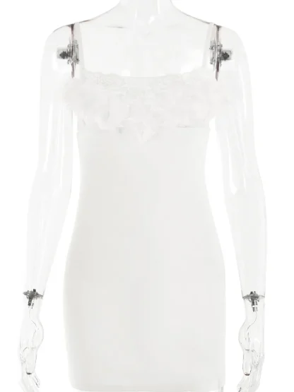 3D Floral Lace Mini Dresses