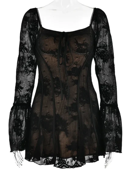 Elegant Long Sleeve Mini Dresses - Image 3