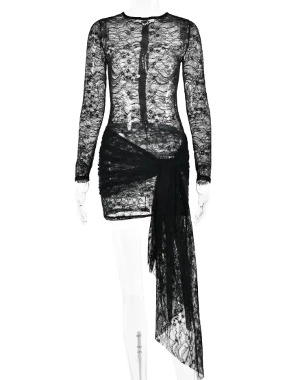 See-through Lace White Dresses - Image 6