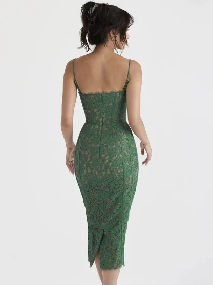 Skinny Lace Spaghetti Strap Dresses - Image 4