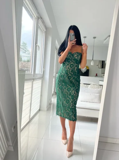 Skinny Lace Spaghetti Strap Dresses - Image 5