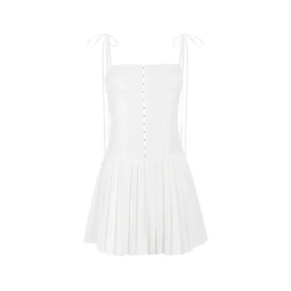 Sleeveless Pleated Mini Dress - Image 6