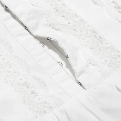 Square Neck Elegant White Dress - Image 6