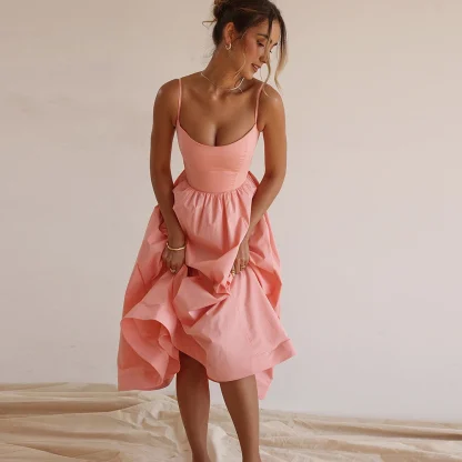 A-line Spaghetti Strap White Dresses - Image 5