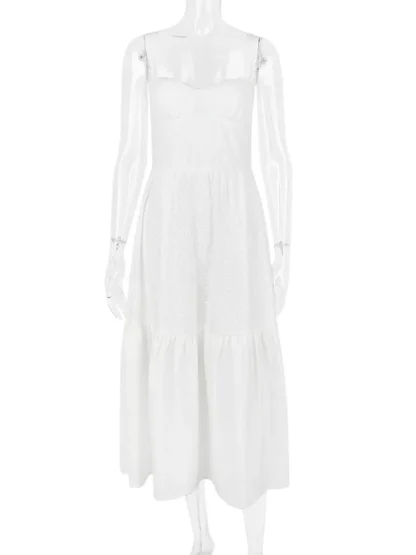 Elegant White Midi White Dress - Image 6