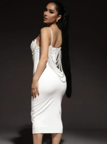 Elegant Pearl-like Evening Dress - Image 3