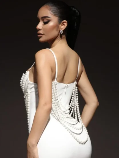 Elegant Pearl-like Evening Dress - Image 4