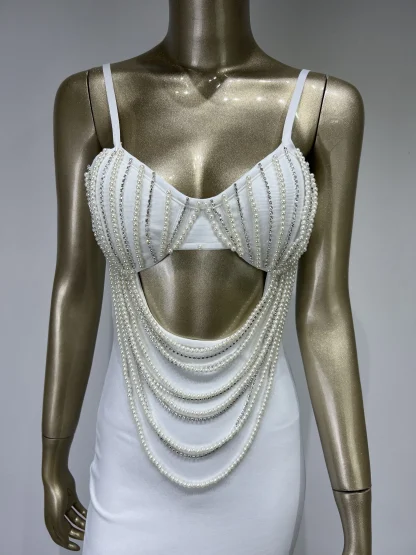 Elegant Pearl-like Evening Dress - Image 6