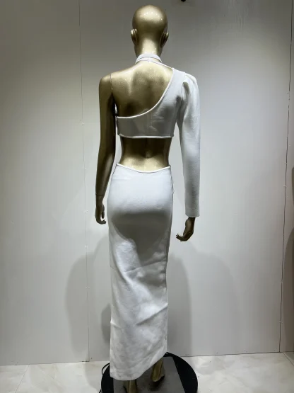 Sexy Single Sleeve Cutout Dress - Image 6