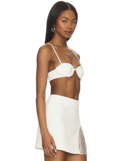 Sexy Tassel Beading White Dress Set - Image 2