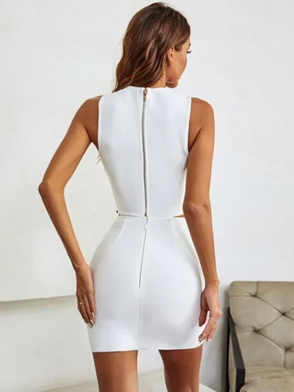 Sexy Cutout Diamond-like Dress Set - Image 4