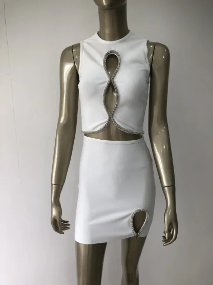 Sexy Cutout Diamond-like Dress Set - Image 6