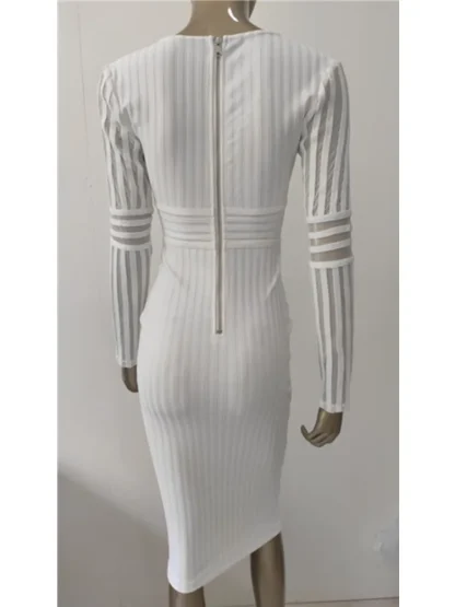 V-neck Bodycon Midi Dress - Image 5