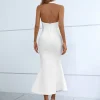 Asymmetrical Halter Bodycon Dresses - Image 3