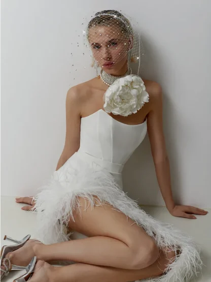 Strapless Split Evening Dresses - Image 3