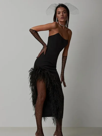 Strapless Split Evening Dresses - Image 5