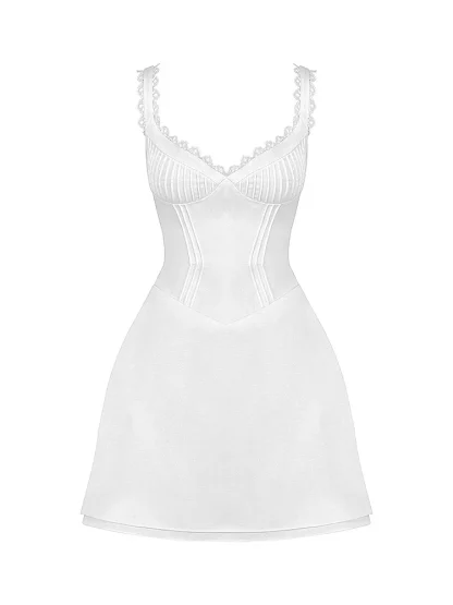 Elegant Casual A-line White Dress - Image 6