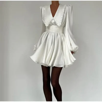 Elegant Chic Vintage-style White Dress